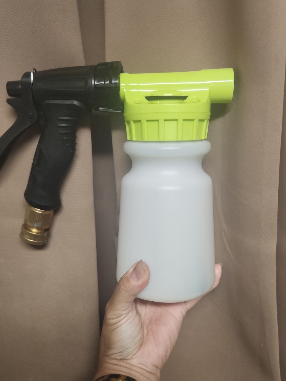 Foam Cannon Bottle with Lime Green Top
